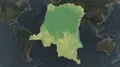 Congo Kinshasa - hub of the world. Topographic 4k or 4k+ Resolution