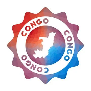 Congo low poly logo. Colorful gradient travel logo of the country in geomet.. Illustrazione stock