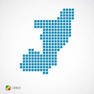 Congo map and flag icon Illustrazione stock