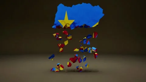 Congo Map With Flag Stock Footage 324698854