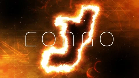 Congo map meets space and cosmos Stock Footage 278462646