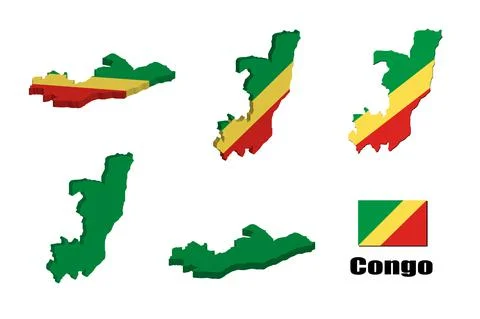 Congo map on white background. vector illustration. Stock Illustration