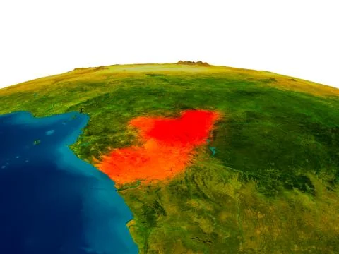 Congo on model of planet Earth Stock Illustration