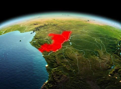 Congo on planet Earth in space Foto stock