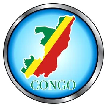 Congo Rep Round Button Stock Illustration