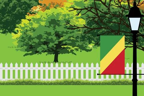 Congo, Republic of the Day Trees Lamp Vector Illustration Illustrazione stock