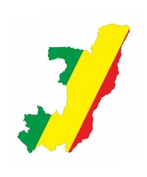 Congo republic flag map congo republic country flag map shape national sym... Stock Photos