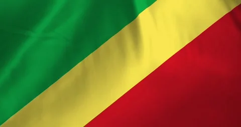Congo republic flag waving with the wind background loop video animation Vídeos de archivo 327171803