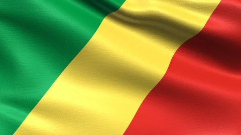 Congo Republic Looping Flag 4K, Seamless looping with highly detailed fabric tex Stock Footage 106507528