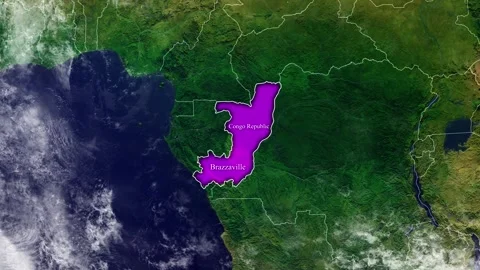 CONGO REPUBLIC Map With Borders Stock Footage 318672549