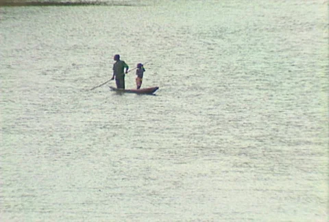 Congo River boat 01 Stock Footage 607011