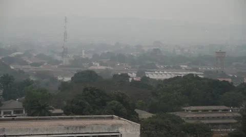 Congo River with modern building Stock Footage 21521403