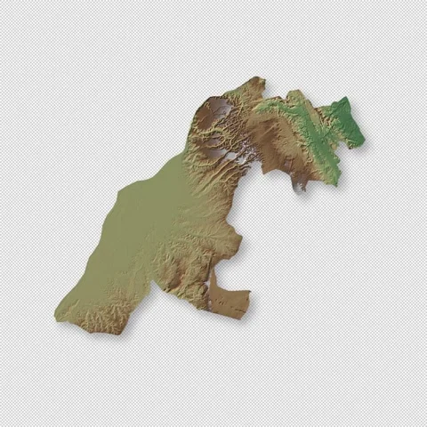 Congo Rotating 3D Relief Map Seamless Loop, Alpha Channel 4K Stock Footage 340703259