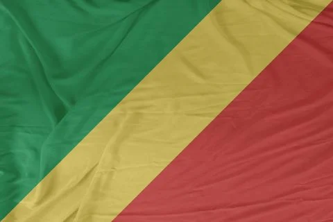 Congo Smooth Silk Flag Edges Fluttering in Turbulent Air Stock Photos