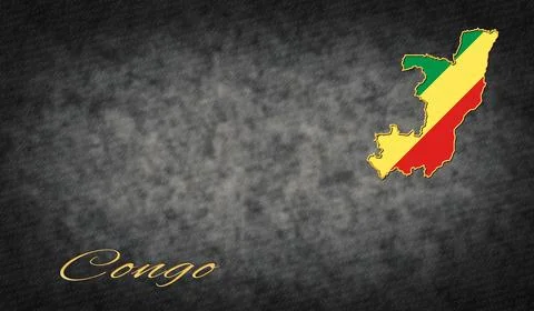 Congo Symbols, Map of Congo Ilustración de archivo