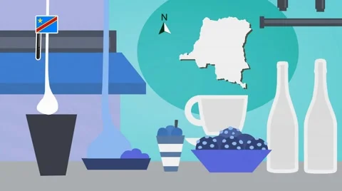 Congo - Vector Menu - Restaurant - Food and Drinks - blue Stock Footage 67454820