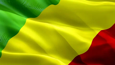 Congo waving flag. National 3d ‎DRC Congo-Kinshasa flag waving. Democratic Stock Footage 165601111