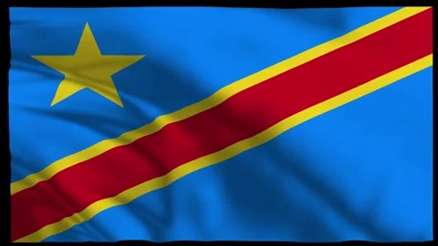 Congo Wavy Flag Animation | Central Africa Stock Footage 303700225