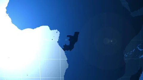 Congo. Zooming into Congo Republic on the globe. Stock Footage 76632352
