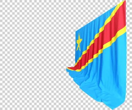 Congolese Flag Curtain in 3D Rendering Celebrating Congolese Identity Stock Illustration