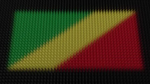 Congolese Flag Light Shining on Scrolling Bullets Stock Footage 275046116