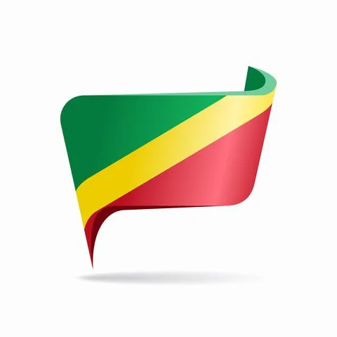 Congolese flag map pointer layout. Vector illustration. Illustrazione stock