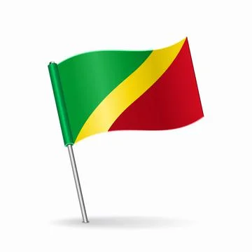 Congolese flag map pointer layout. Vector illustration. 스톡 일러스트