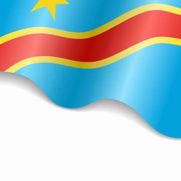Congolese flag wavy abstract background. Vector illustration. Stock Illustration