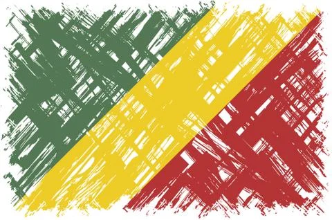 Congolese grunge flag. Vector illustration Stock Illustration
