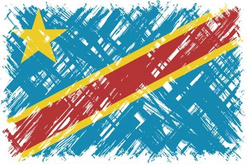 Congolese grunge flag. Vector illustration Illustration