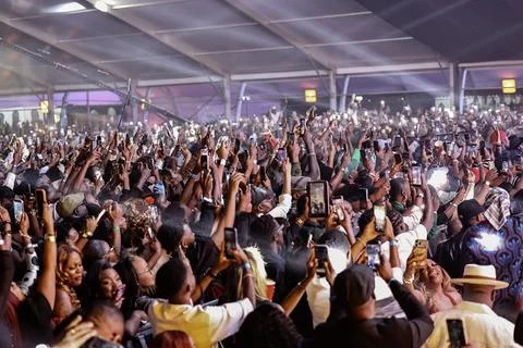 Congolese singer Fally Ipupa performs at a live concert in Nairobi, Kenya - 05 S Stock Photos