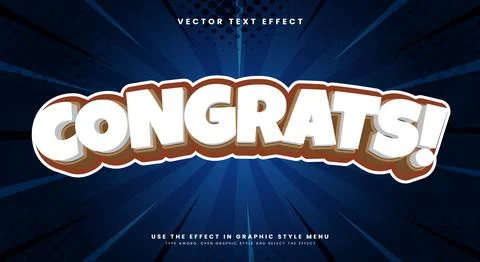 Congrats 3d cartoon Style editable text effect イラスト素材