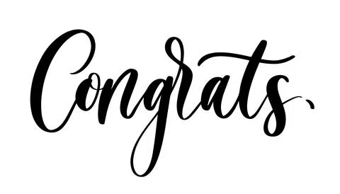 Congrats. Calligraphy vector hand drawn illustration. Stock Illustration