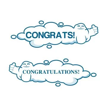 Congrats with cloud Stock Illustration