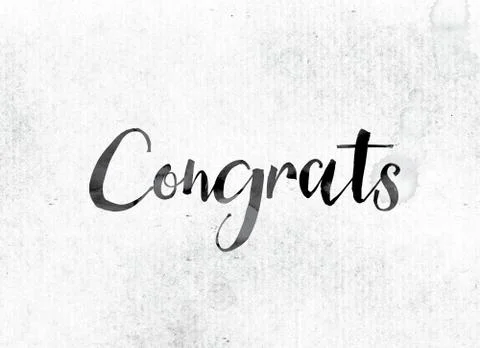Congrats Concept Painted in Ink Stock Illustration