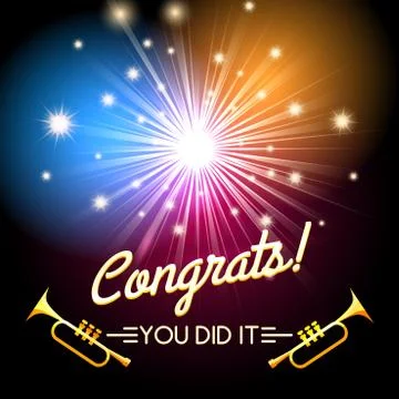 Congrats Fireworks Stock Illustration