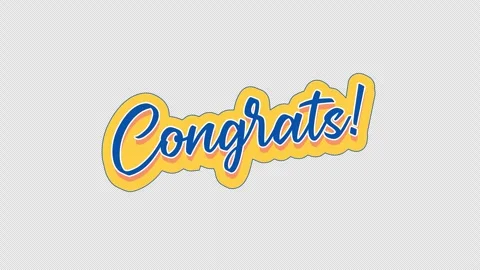 Congrats flicker color changing text animation Stock Footage 330434072