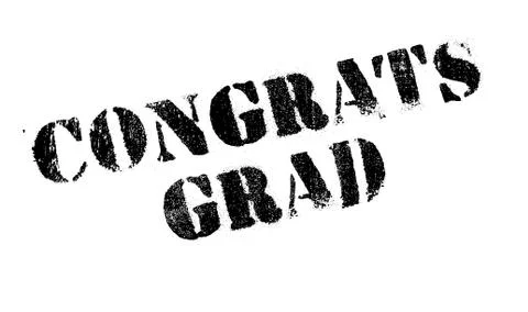 Congrats Grad rubber stamp Stock Illustration