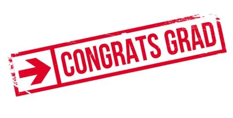 Congrats Grad rubber stamp Stock Illustration