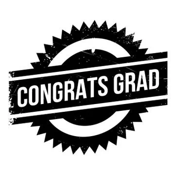 Congrats Grad rubber stamp Stock Illustration