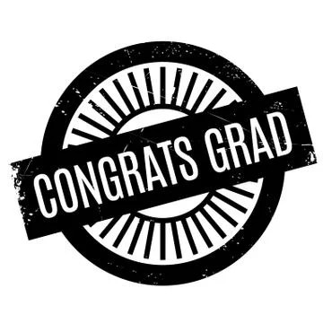 Congrats Grad rubber stamp Stock Illustration