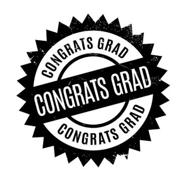 Congrats Grad rubber stamp Stock Illustration