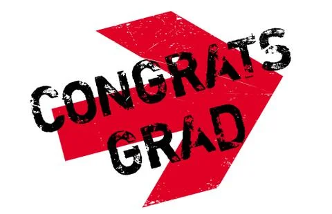 Congrats Grad rubber stamp Stock Illustration