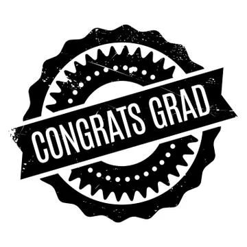 Congrats Grad rubber stamp Stock Illustration