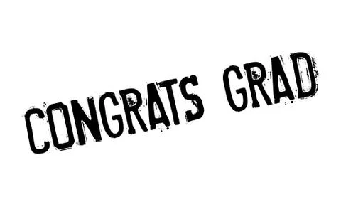 Congrats Grad rubber stamp Stock Illustration