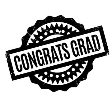 Congrats Grad rubber stamp Stock Illustration