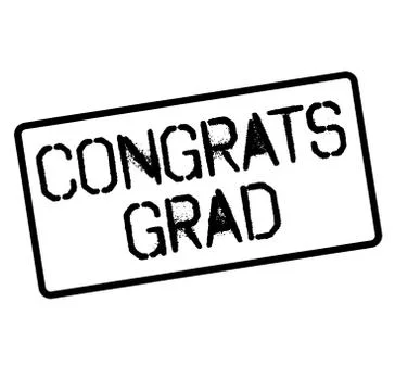 CONGRATS GRAD stamp on white Stock Illustration