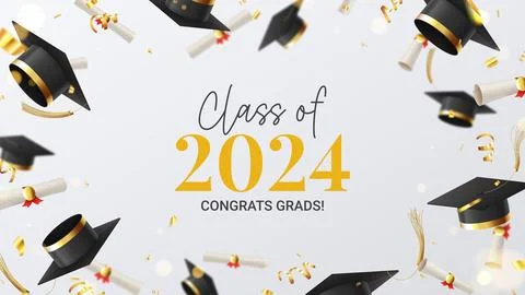 Congrats grads Class of 2024 Stock Illustration