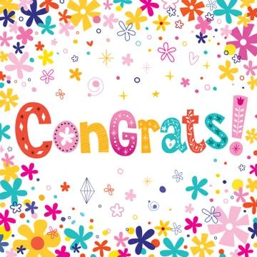 Congrats greeting card 스톡 일러스트
