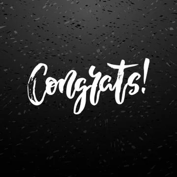 Congrats hand written lettering Stock Illustration